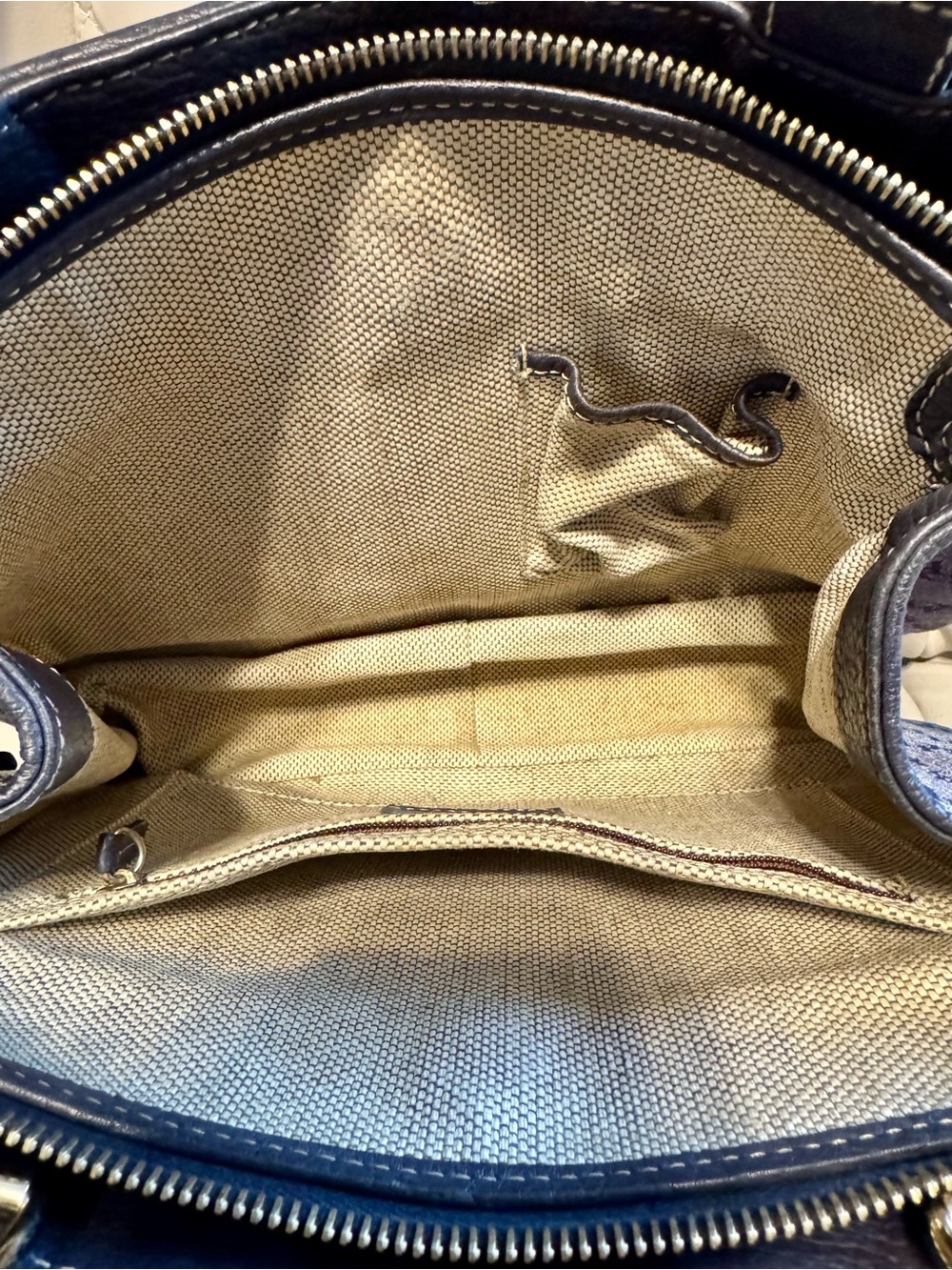 Dooney & Bourke Navy Blue Monogram Satchel - Picture 8 of 9